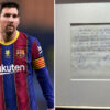 'Handuk paling terkenal di dunia' yang digunakan oleh Barcelona untuk menyelesaikan transfer Lionel Messi yang berusia 13 tahun dijual seharga £760.000.
