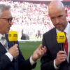 Masa sulit Gary Lineker bertanya kepada Erik ten Hag apakah ini pertandingan terakhirnya dalam wawancara yang sulit setelah kemenangan menakjubkan Man Utd di Piala FA.