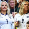 Istri Jordan Pickford, Megan, mengenakan kaus Inggris saat Wags menyemangati putra mereka di pertandingan pembuka Euro 2024 vs Serbia