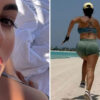 Sosok Cristiano Ronaldo Georgina Rodriguez mengenakan bikini mungil dan memamerkan bokongnya saat jogging di pantai