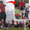 Bintang Inggris Bukayo Saka menggulung tas golfnya setelah berjalan menakjubkan saat para pemain beristirahat di semifinal Euro